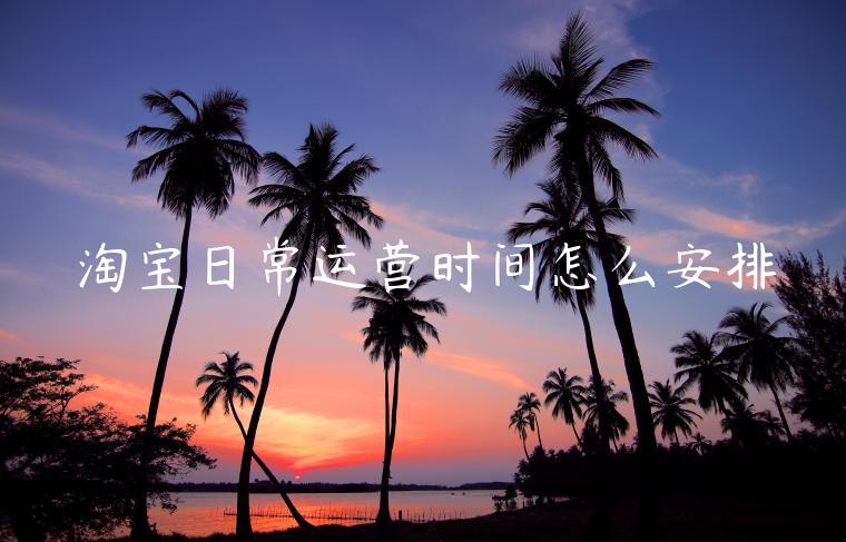 淘寶日常運(yùn)營時(shí)間怎么安排